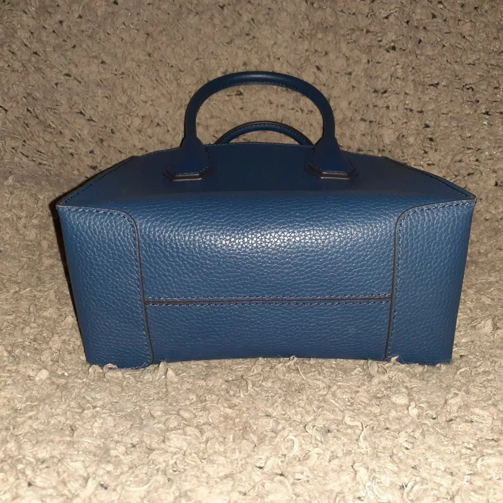 MICHAEL KOR-Mercer-Navy Pebble Leather Messenger Crossbody Bag/Tote-NWOT
